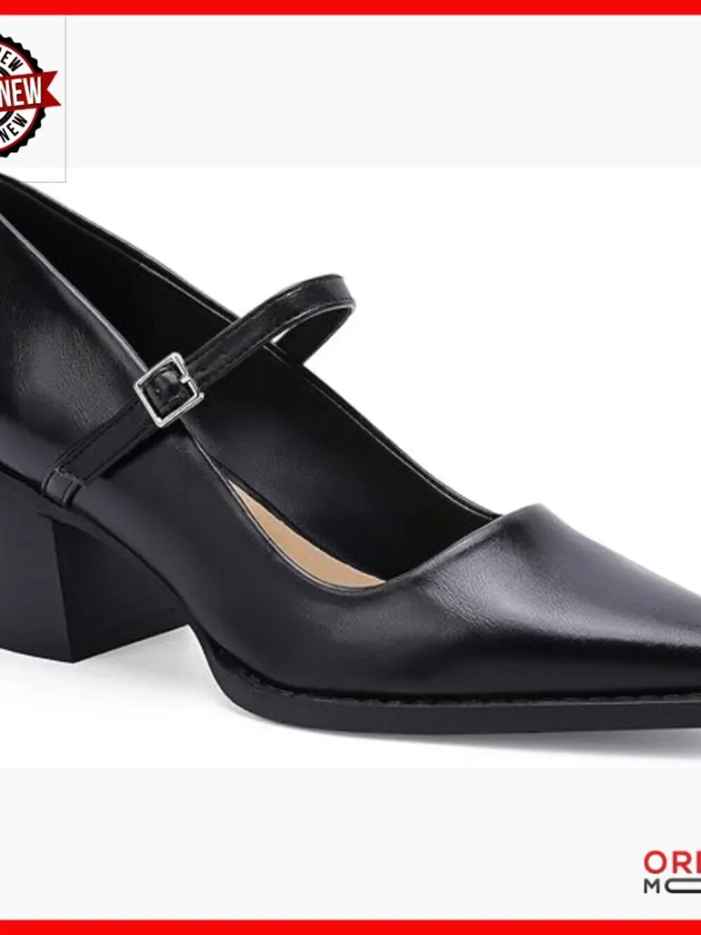 Mary Jane Heeled Pumps Chunky Block Heel Pointed Toe Dress Wedding Party Shoes